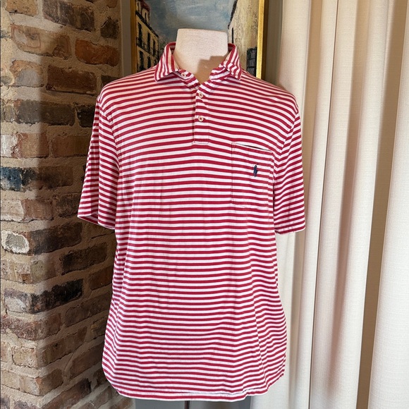 Ralph Lauren Men's Striped Polo Shirt - Red and white size Large - Picture 3 of 6